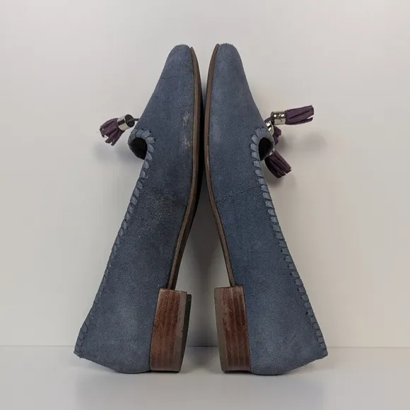 Jack Rogers Blue Suede Loafers 6