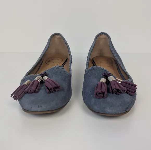 Jack Rogers Blue Suede Loafers 6