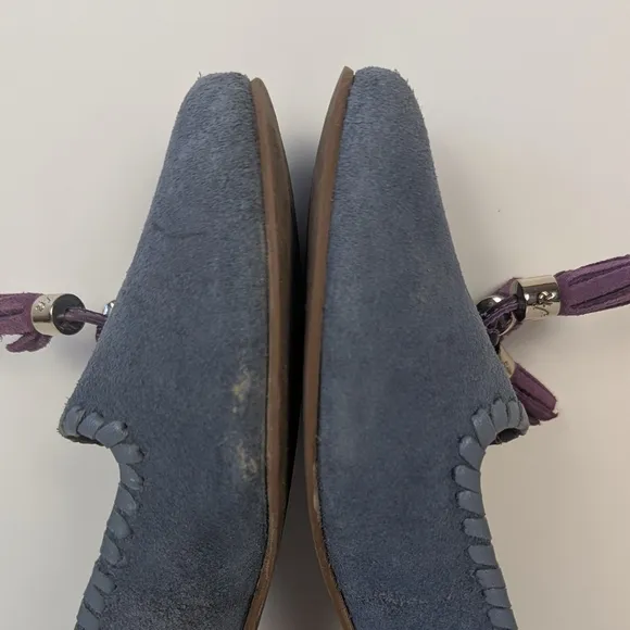 Jack Rogers Blue Suede Loafers 6