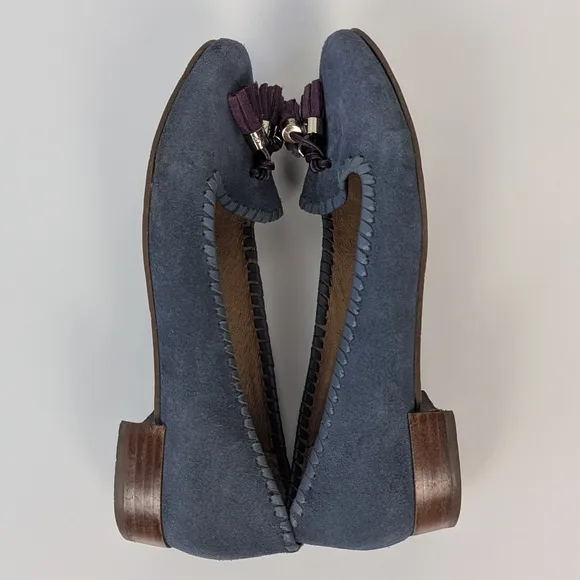 Jack Rogers Blue Suede Loafers 6