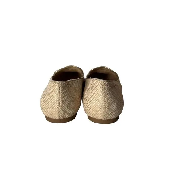 Jack Rogers Ginnie II Loafers Embroidered Owl Size 7.5 Natural Rattan NWOB Tan‎