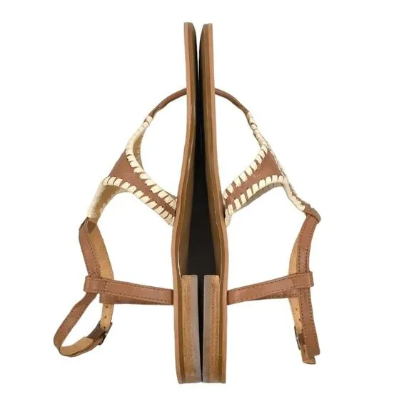 Jack Rogers Maci Leather Sandal Cognac Bone