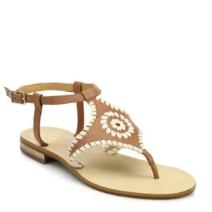 Jack Rogers Maci Leather Sandal Cognac Bone