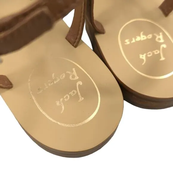 Jack Rogers Maci Leather Sandal Cognac Bone