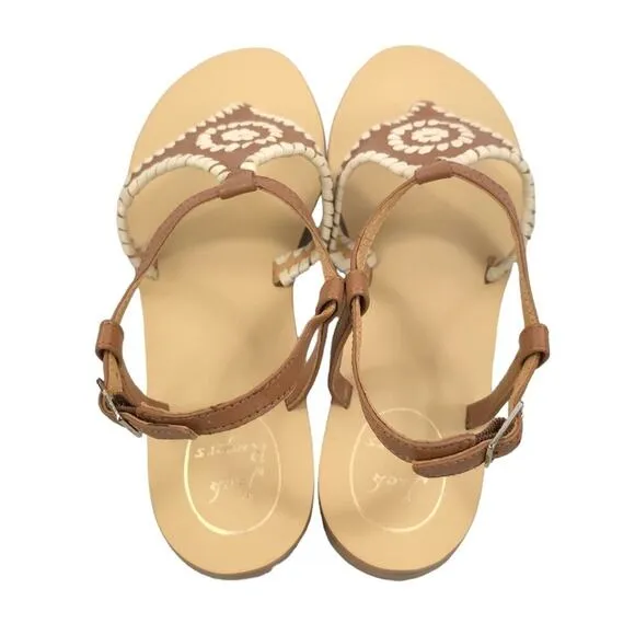 Jack Rogers Maci Leather Sandal Cognac Bone