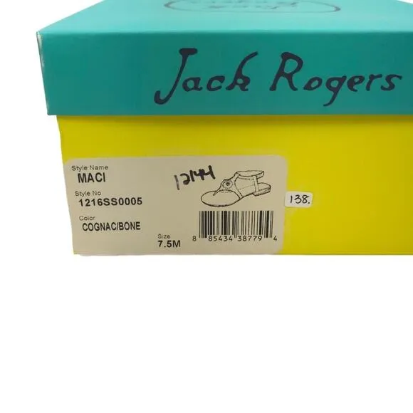 Jack Rogers Maci Leather Sandal Cognac Bone