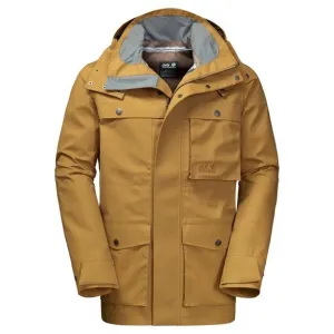 Jack Wolfskin Drumheller Jacket 🧥 Raincoat Golden Amber Tan Men’s L Women’s XL