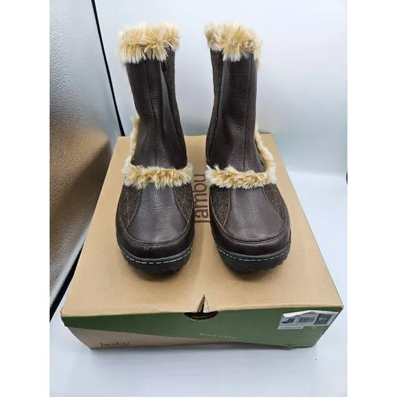 Jambu‎ Women's Eskimo Dark Brown Boots Fur Lined Size 9.5 New with Box Zip Up