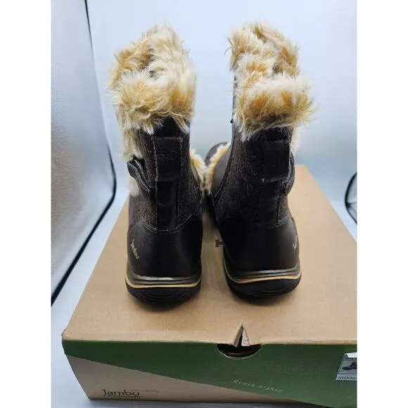 Jambu‎ Women's Eskimo Dark Brown Boots Fur Lined Size 9.5 New with Box Zip Up