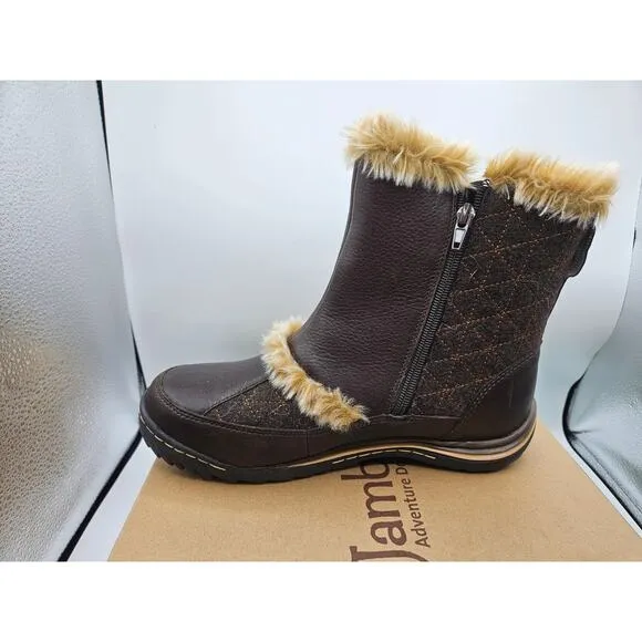 Jambu‎ Women's Eskimo Dark Brown Boots Fur Lined Size 9.5 New with Box Zip Up