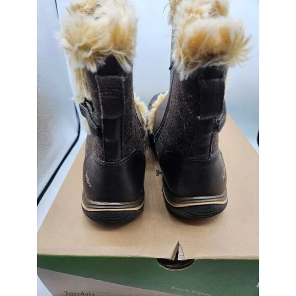 Jambu‎ Women's Eskimo Dark Brown Boots Fur Lined Size 9.5 New with Box Zip Up