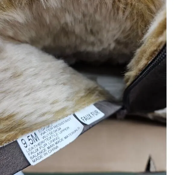 Jambu‎ Women's Eskimo Dark Brown Boots Fur Lined Size 9.5 New with Box Zip Up