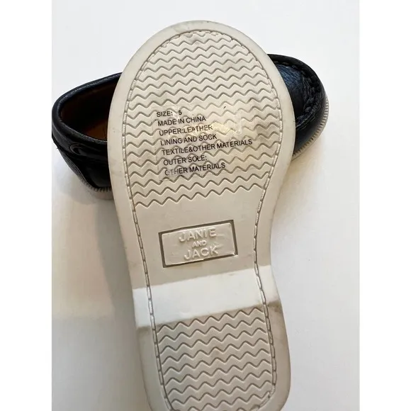 Janie and Jack Navy Blue Leather Loafers Toddler Boy’s Size 5