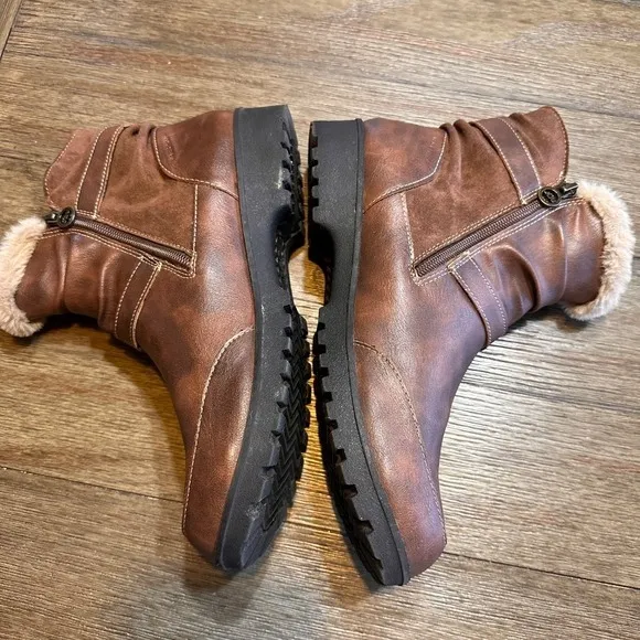 JBU by Jambi Indiana Fur Lined‎ Ankle Boots Buckle Accent Winter Shoes Womens 11
