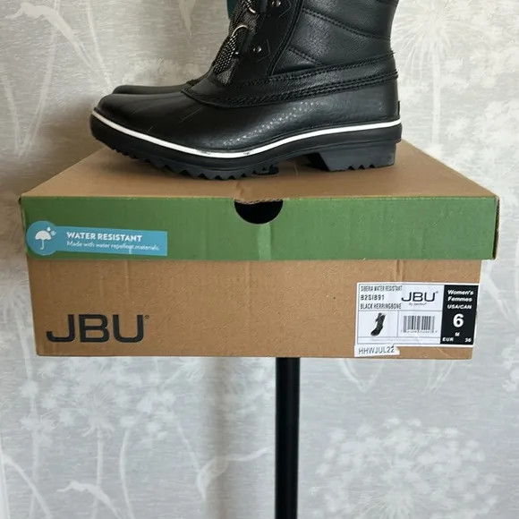 JBU by Jambu Women's Chilly Mid-Calf Boots Faux Leather Faux Fur Lined Size 6