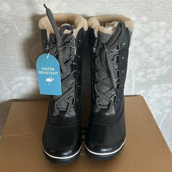JBU by Jambu Women's Chilly Mid-Calf Boots Faux Leather Faux Fur Lined Size 6
