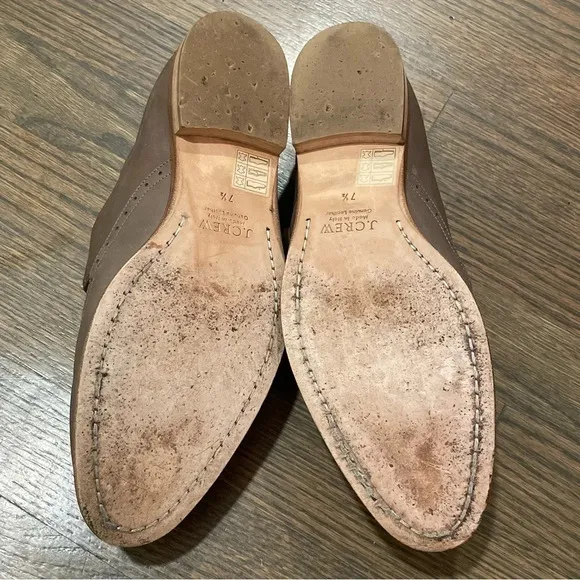 J.Crew Collection Perforated Monk Strap Loafers in Wet Cobblestone size 7.5