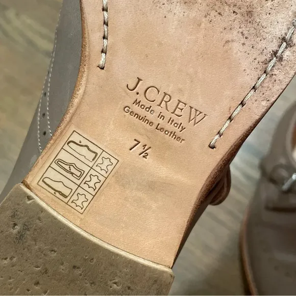 J.Crew Collection Perforated Monk Strap Loafers in Wet Cobblestone size 7.5