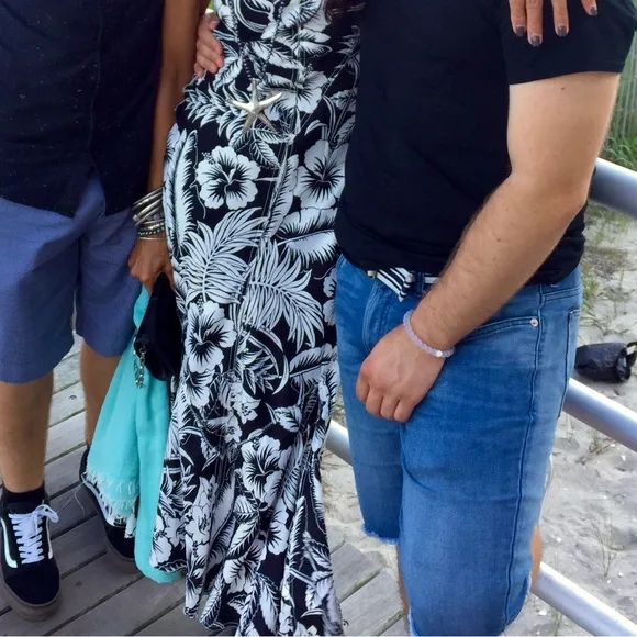Jcrew Elegant Black and White Floral Maxi Dress