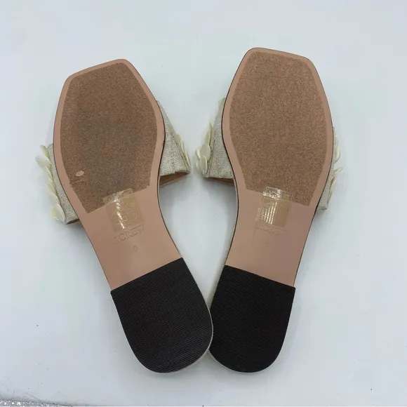 J.Crew New capri slides sandals with mother-of-Pearl paillettes size 8