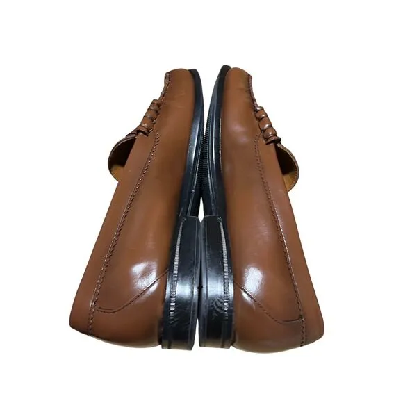 J.CREW Shoes Mens 11.5 Brown Camden Leather Loafers AV166 Casual Preppy Work