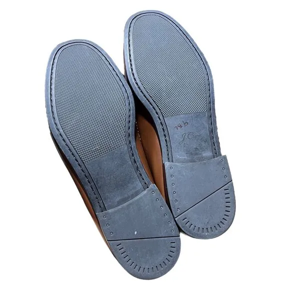 J.CREW Shoes Mens 11.5 Brown Camden Leather Loafers AV166 Casual Preppy Work