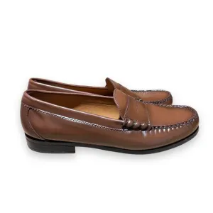 J.CREW Shoes Mens 11.5 Brown Camden Leather Loafers AV166 Casual Preppy Work