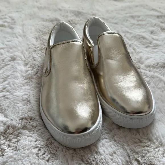 J.CREW Slip On Sneakers Gold Size 8.5