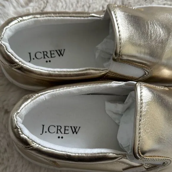 J.CREW Slip On Sneakers Gold Size 8.5