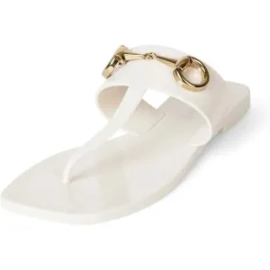 Jeffrey Campbell A-Lil-Bit Sandals in Cream Shiny 7 with box Womens flip flops
