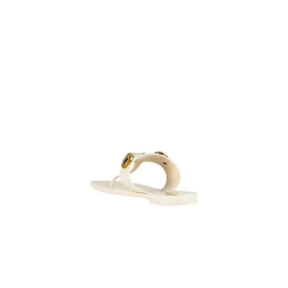 Jeffrey Campbell A-Lil-Bit Sandals in Cream Shiny 7 with box Womens flip flops