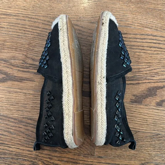 Jeffrey Campbell black mesh stud espadrilles