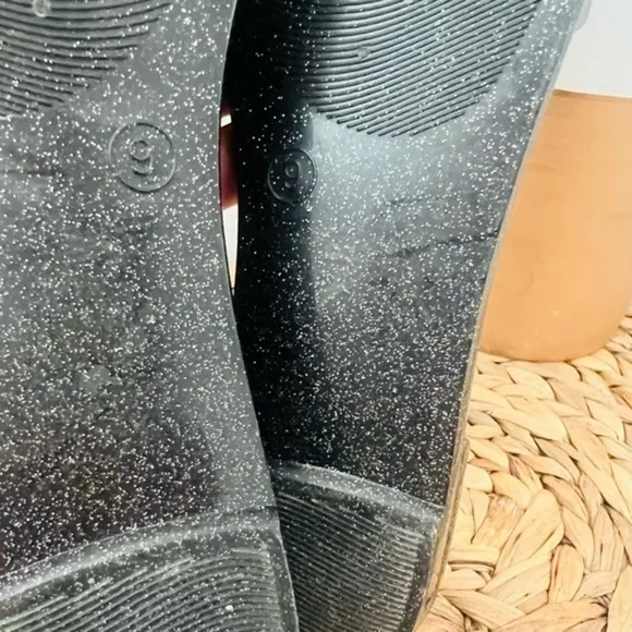 Jeffrey Campbell Sparkle flat Y2K Jelly-Love point d'Orsay shoes black glitter