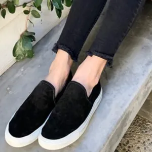 Jenni Kayne Lounger Slip On Suede Black Sneakers