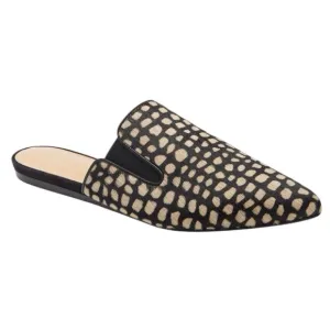 Jenni Kayne Pony Hair Mules 38 Giraffe Black Pointed Toe Flats Slip On