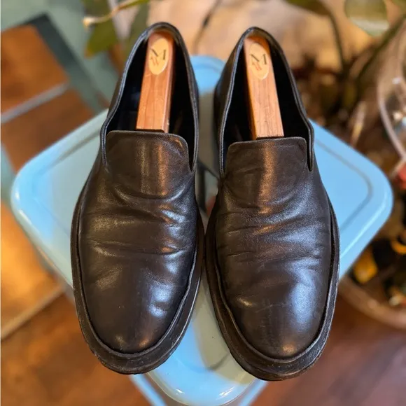 Jil Sander Black Leather Loafers