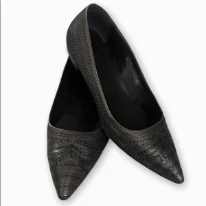 Jil Sander silver Pointed Toe Small heeledFlats embroidered silver size 36.5