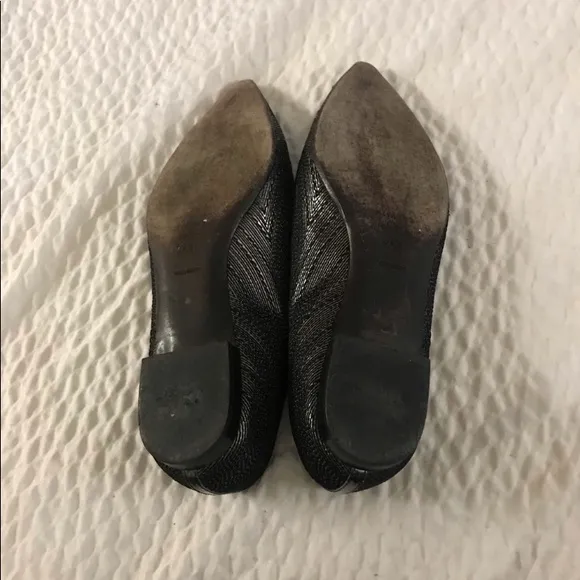 Jil Sander silver Pointed Toe Small heeledFlats embroidered silver size 36.5