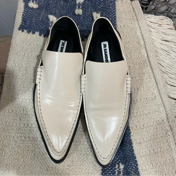 Jil Sander Spazzolato bone leather loafers nwt $1,090 size 8