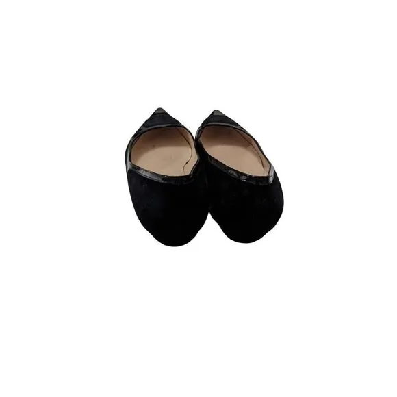 Jimmy Choo Suede Patent Leather Flats Black Pointy Toe EU39.5/US8