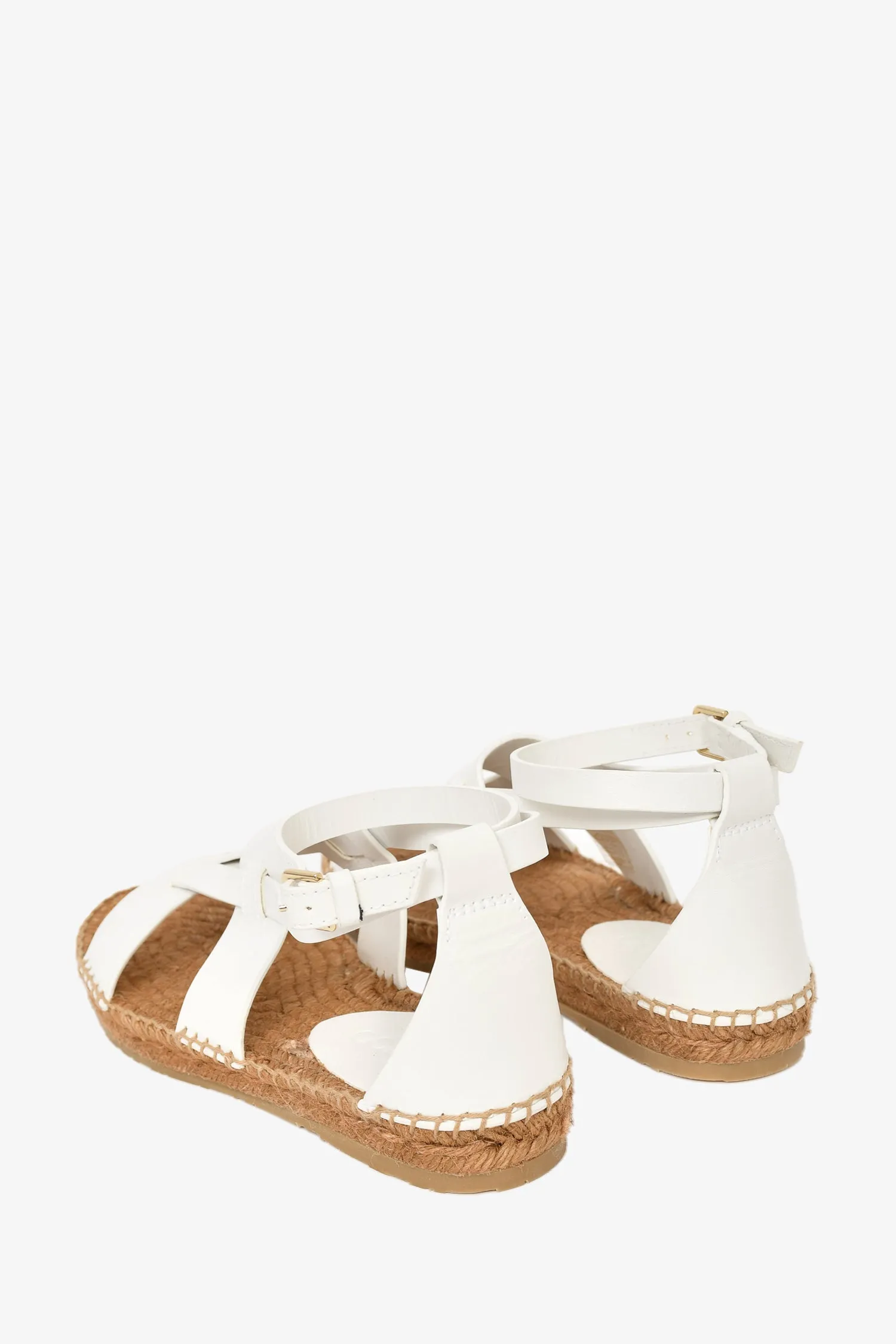 Jimmy Choo White Leather Espadrilles Size 36.5