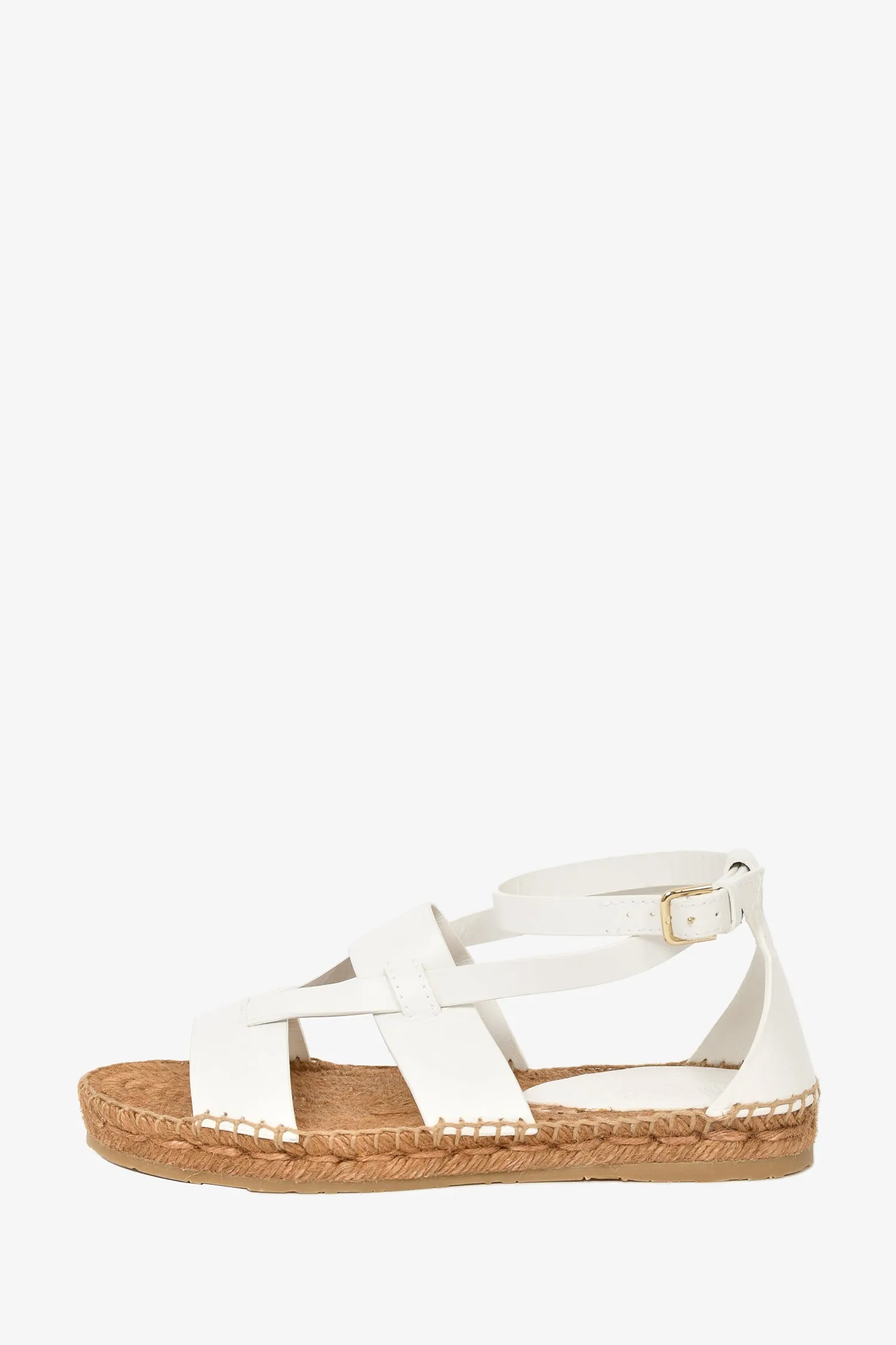Jimmy Choo White Leather Espadrilles Size 36.5