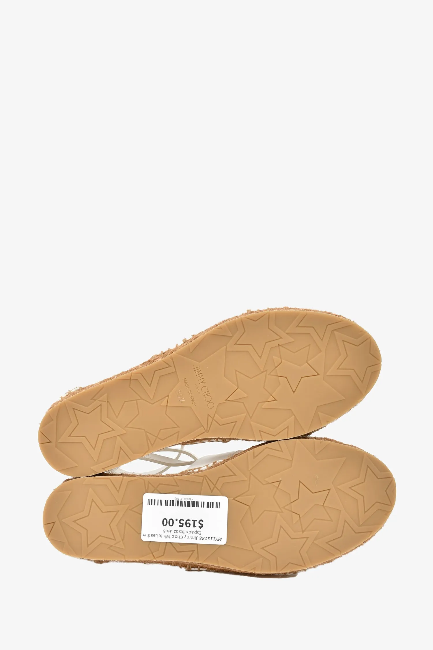 Jimmy Choo White Leather Espadrilles Size 36.5