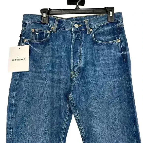 J.LINDEBERG JEANS MENS 31X32 WASH SLIM FIT DESIGNER PREMIUM DENIM NWT CODY SLUB