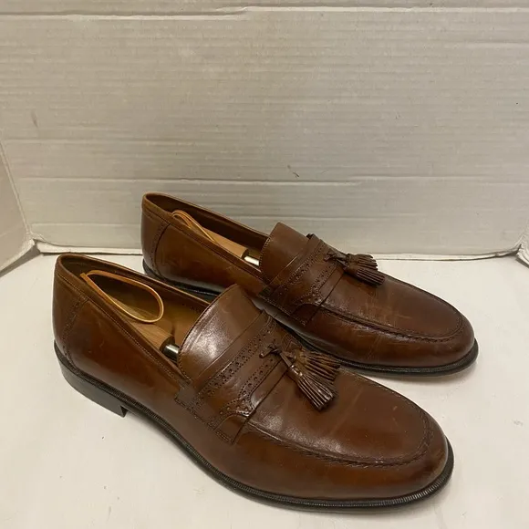 J.Murphy Brown Leather Loafers With Tassel Sz Mens 12 W