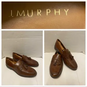 J.Murphy Brown Leather Loafers With Tassel Sz Mens 12 W