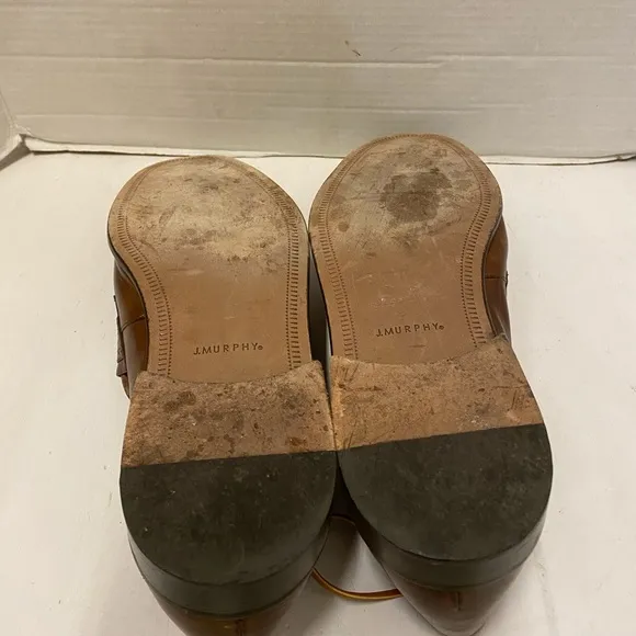 J.Murphy Brown Leather Loafers With Tassel Sz Mens 12 W