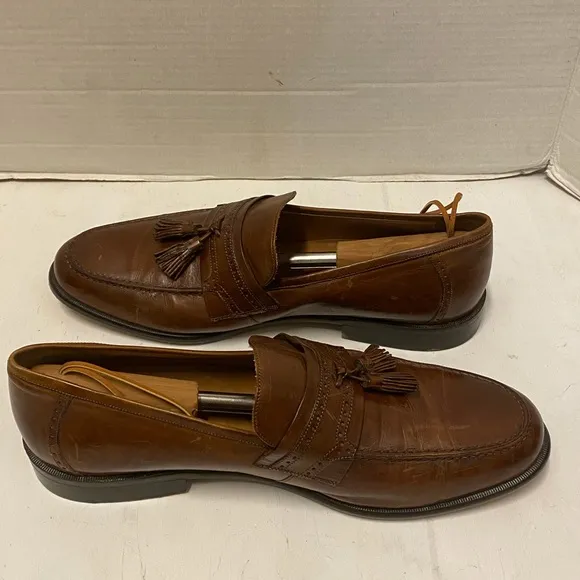 J.Murphy Brown Leather Loafers With Tassel Sz Mens 12 W