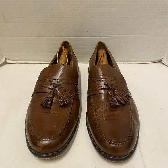 J.Murphy Brown Leather Loafers With Tassel Sz Mens 12 W