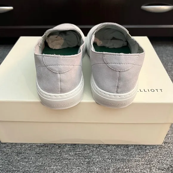JOHN ELLIOTT Moon Grey Haze Low-Top Seude Slip-On Sneakers 41 NIB 9.5 10